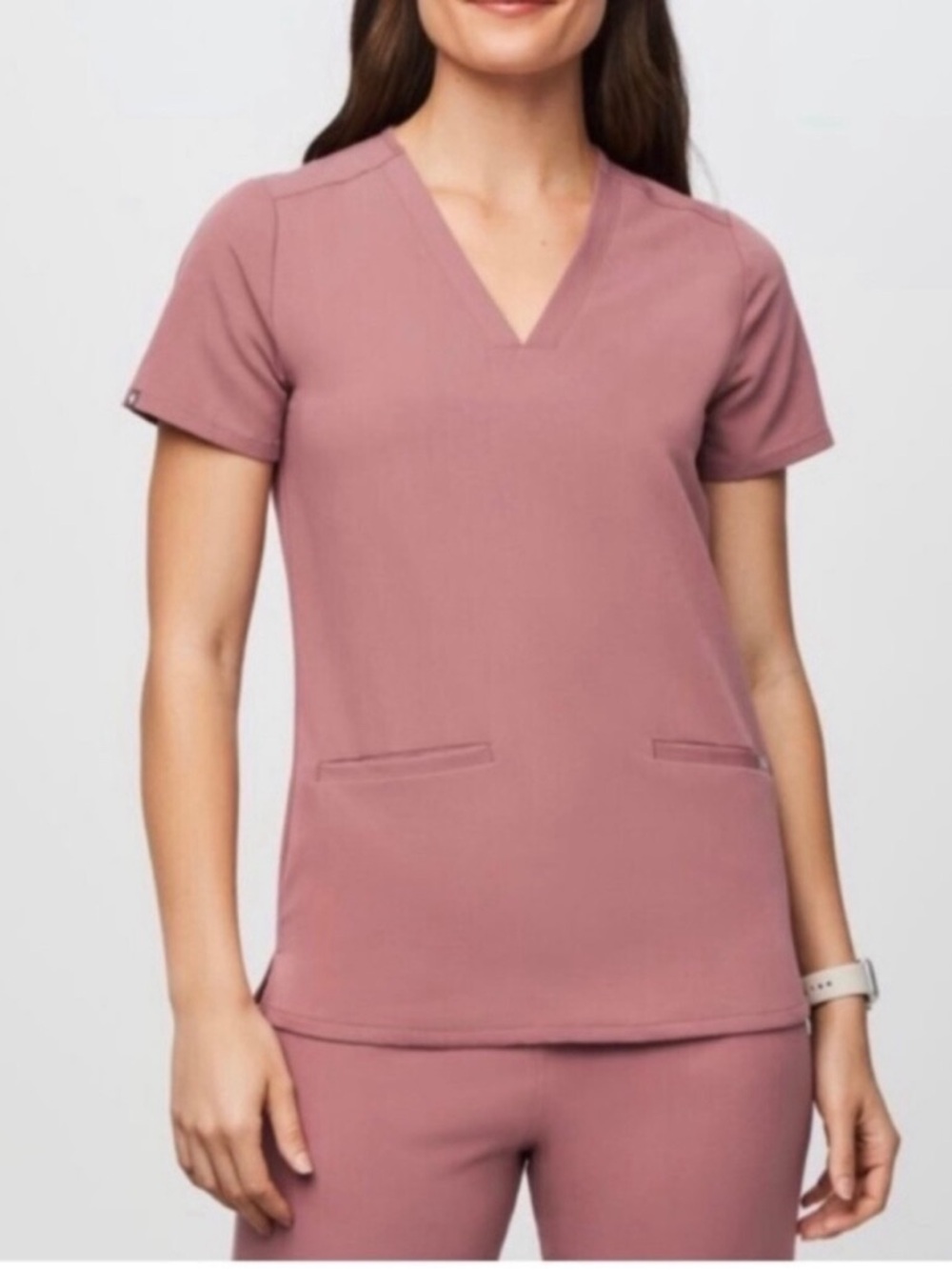 Figs Mauve Casma V-Neck Scrub Top